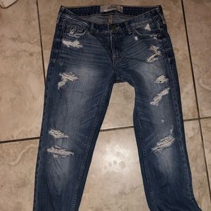 “Boyfriend” style ripped jeans.